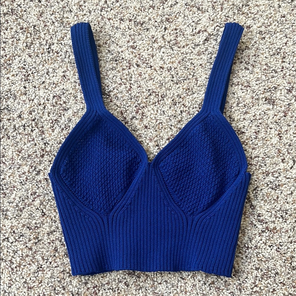 H&M Women’s Blue Ribbed Tank Top